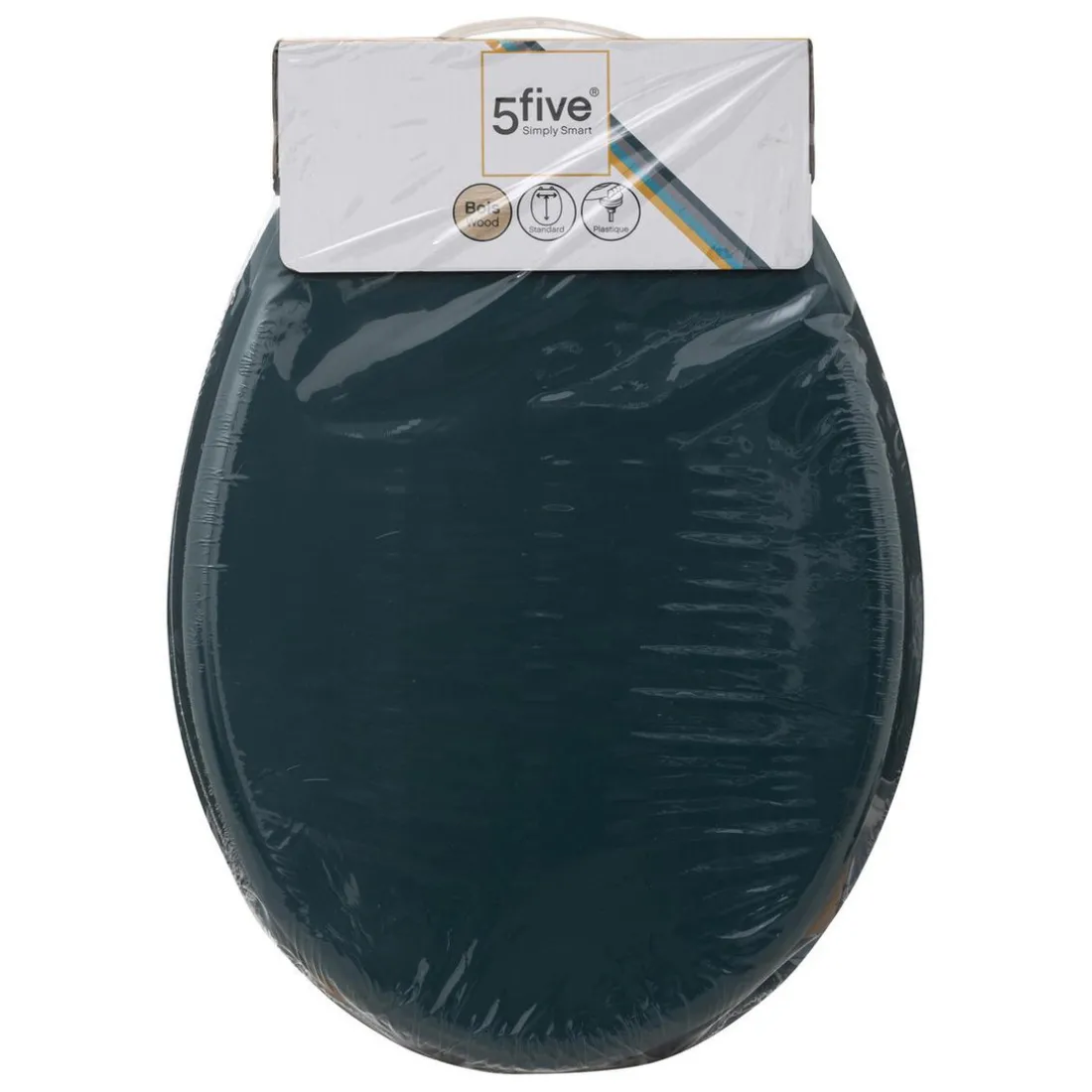 Abattant WC bleu pétrole bois