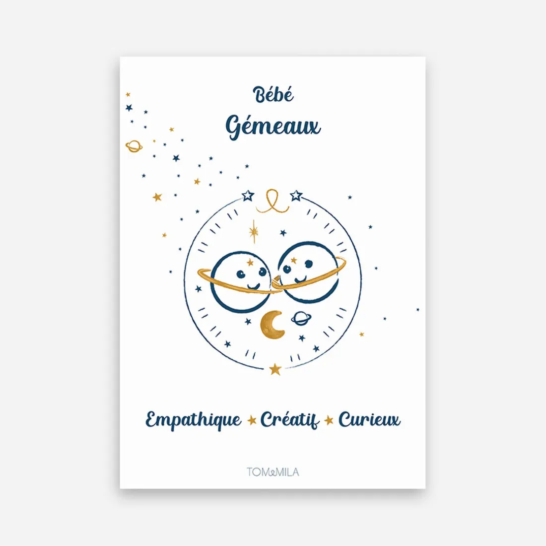 Affiche de décoration bébé Gémeaux