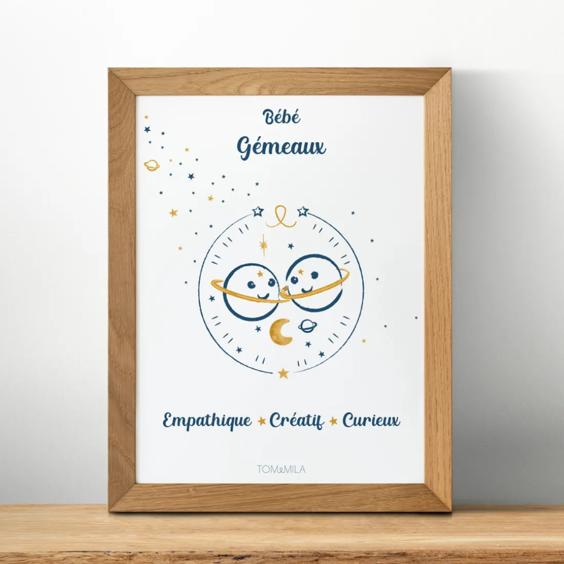 Affiche de décoration bébé Gémeaux