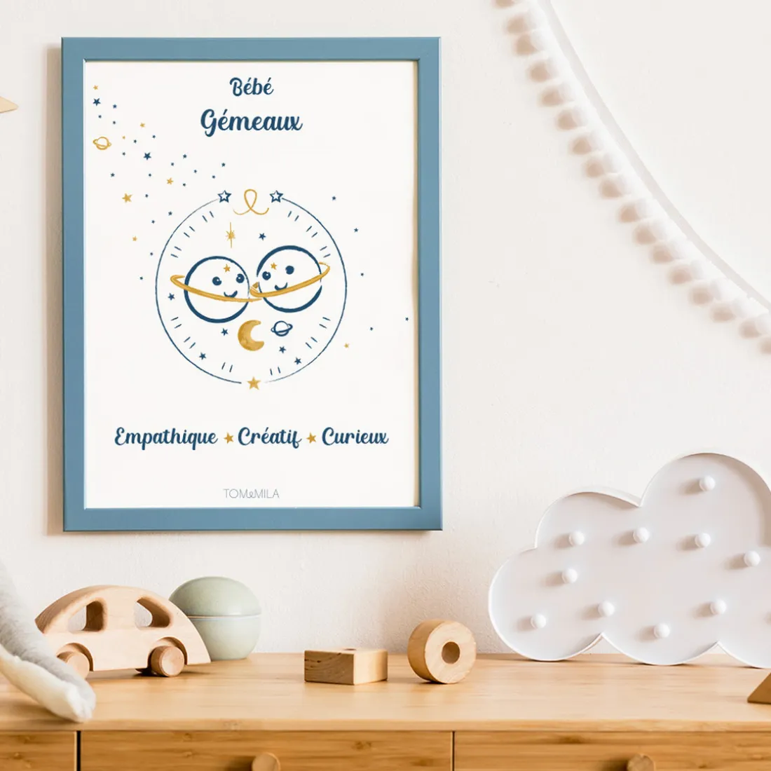 Affiche de décoration bébé Gémeaux