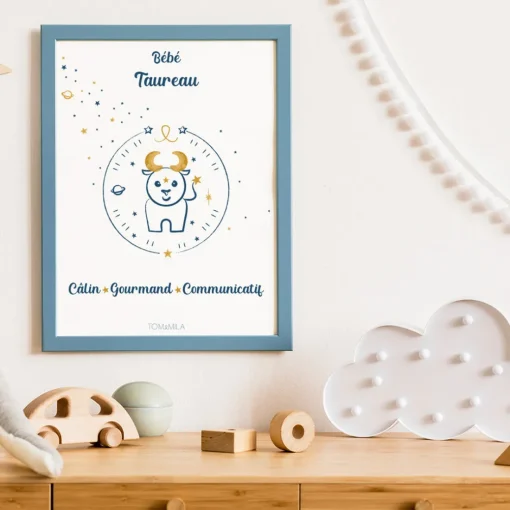 Affiche de décoration bébé Taureau