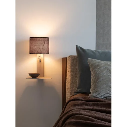 Applique Florence sable abat-jour noir