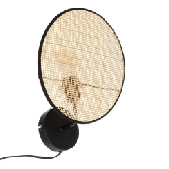 Applique murale en paille et métal