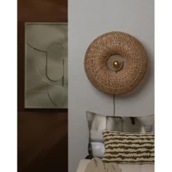 Applique murale Arizona Rotin abat-jour naturel