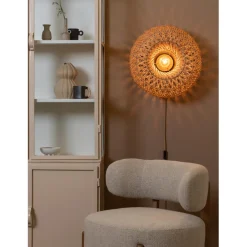 Applique murale Arizona Rotin abat-jour naturel