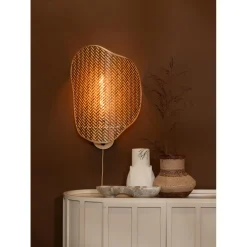 Applique murale Kinabalu bambou abat-jour naturel marron
