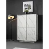 Argentier 4 portes CARRARA décor marbre blanc