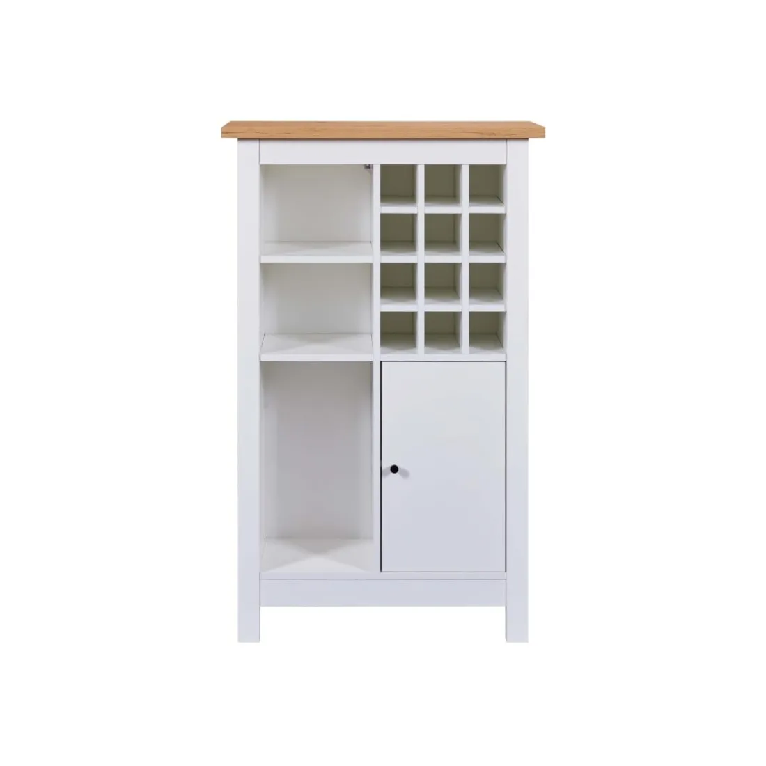 Armoire à bouteilles JULINA coloris blanc chêne Artisan