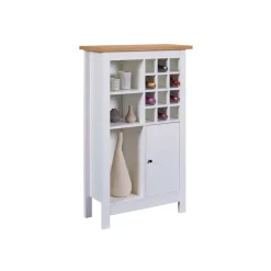 Armoire à bouteilles JULINA coloris blanc chêne Artisan