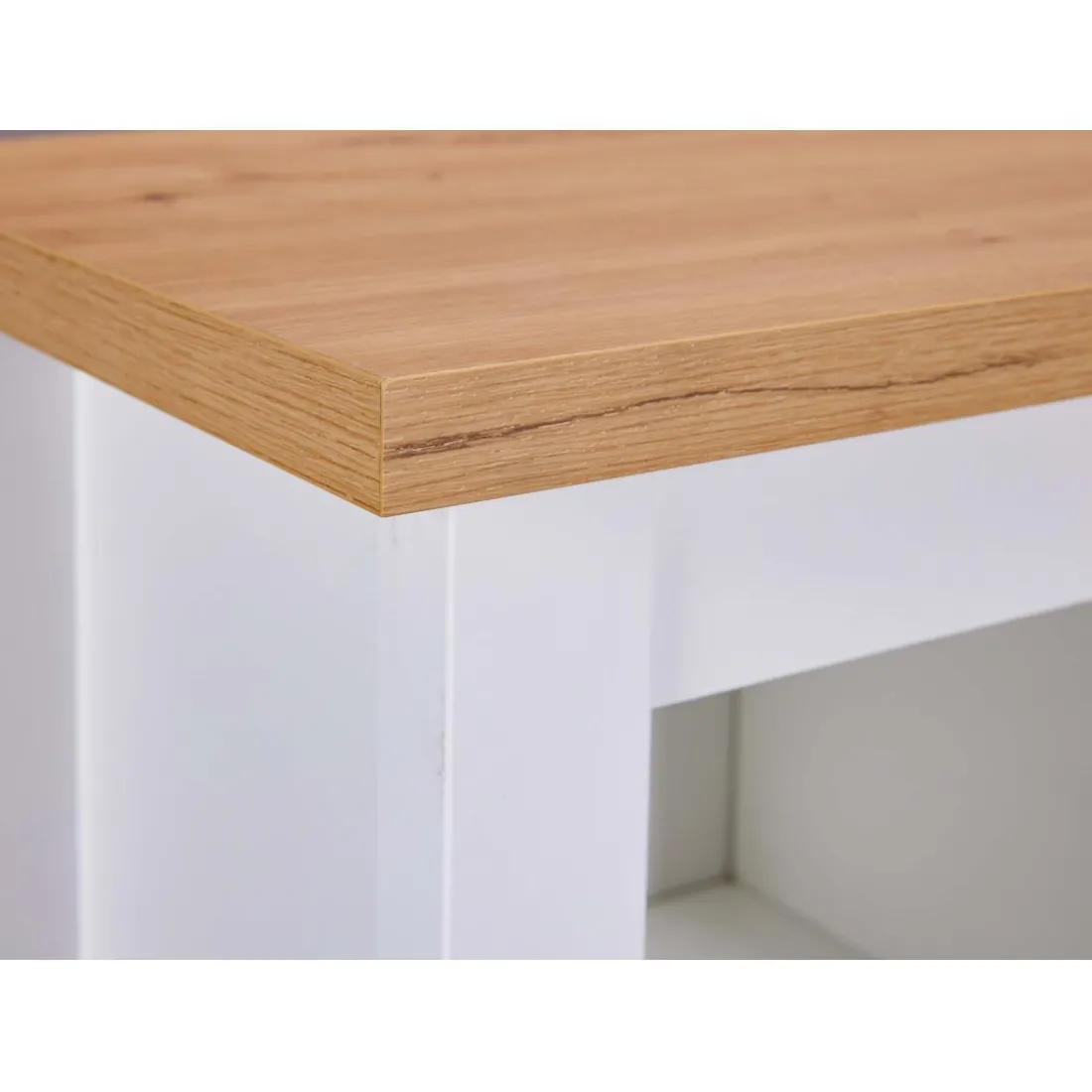 Armoire à bouteilles JULINA coloris blanc chêne Artisan