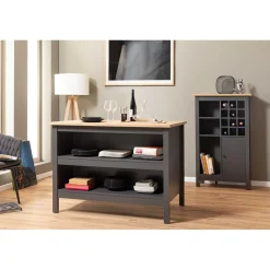 Armoire à bouteilles NELLINA coloris anthracite