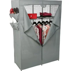 Armoire 2 penderies gris