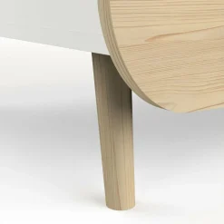 Armoire 3 portes + 4 tiroirs FIRMIANA blanc et pin naturel