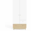 Armoire 2 portes FIRMIANA Blanc et pin naturel