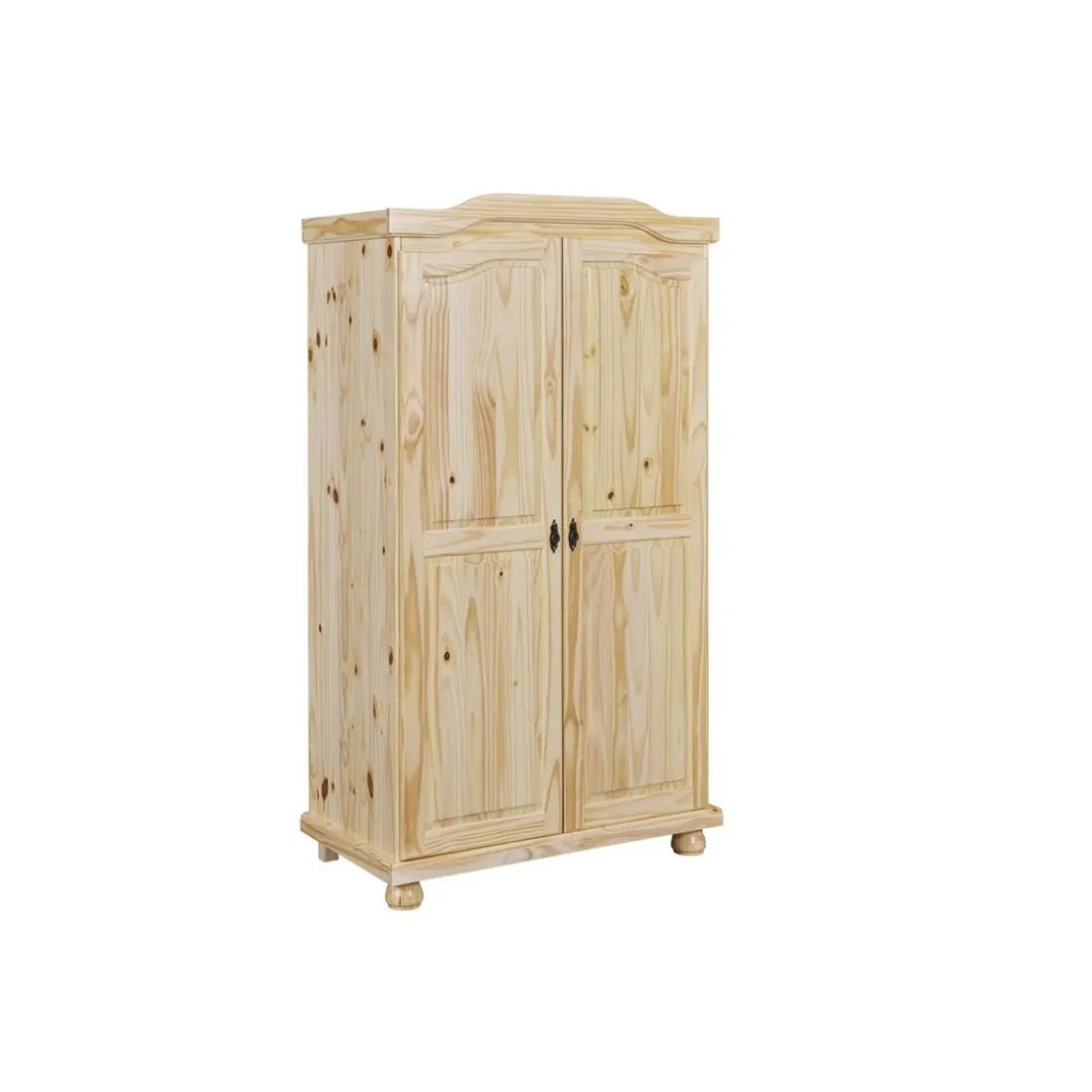 Armoire 4 étagères 1 penderie en Pin Massif LEBOSA