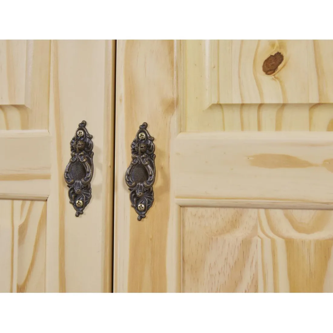 Armoire 4 étagères 1 penderie en Pin Massif LEBOSA