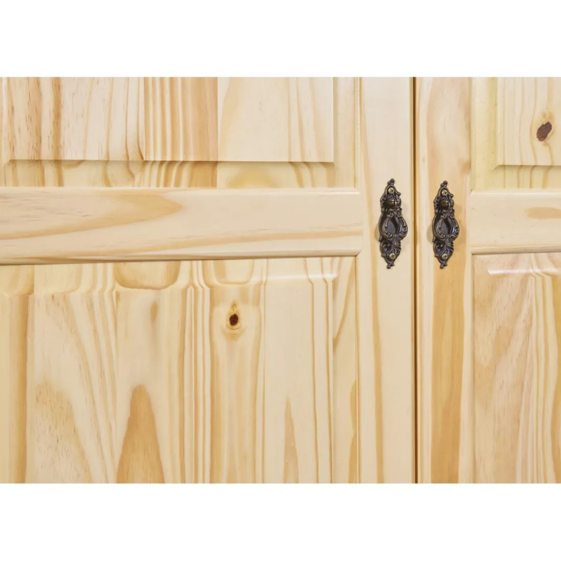 Armoire 4 étagères 1 penderie en Pin Massif LEBOSA