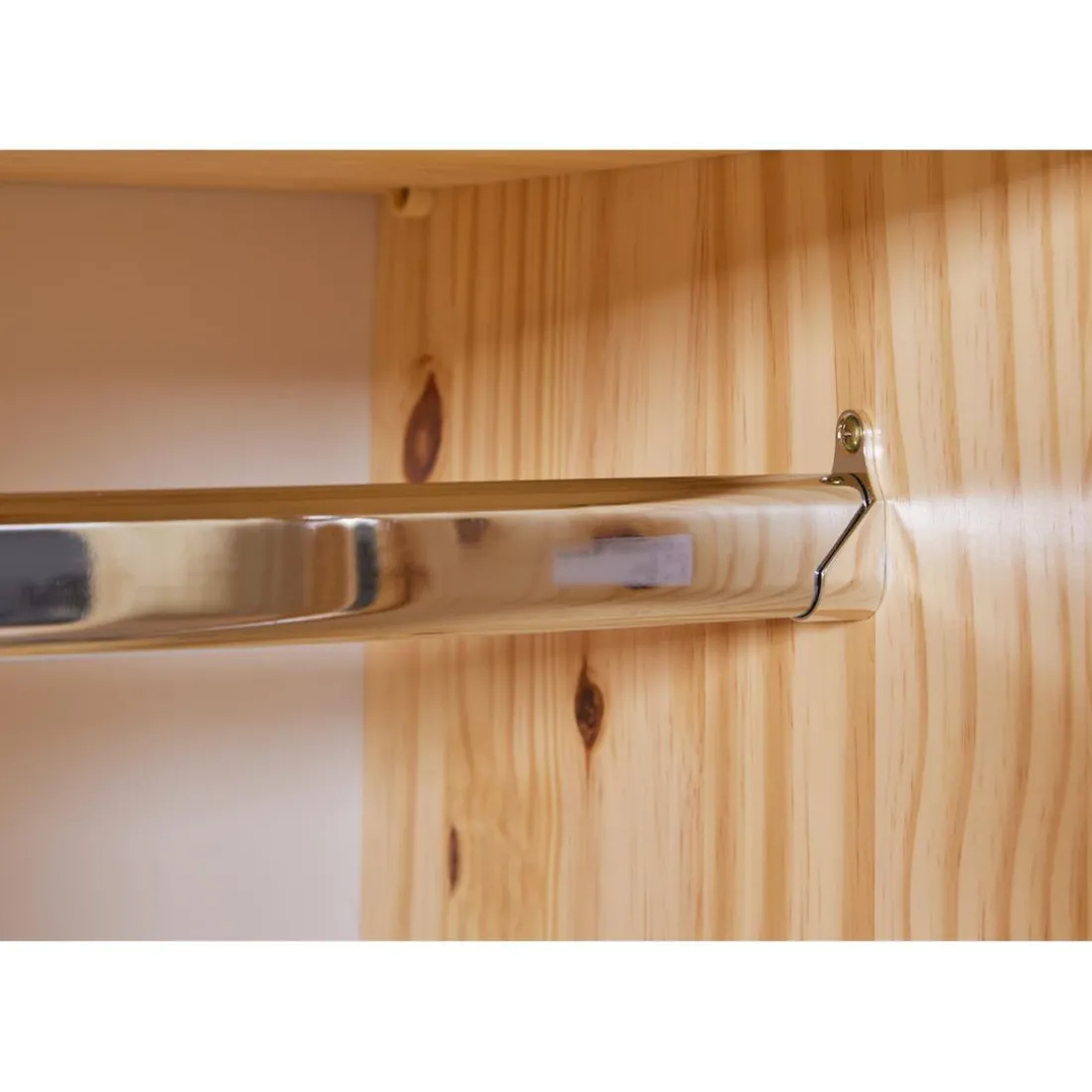 Armoire 4 étagères 1 penderie en Pin Massif LEBOSA