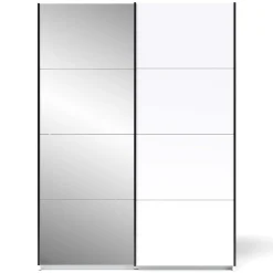 Armoire avec portes coulissantes Zestal Blanc et Miroir