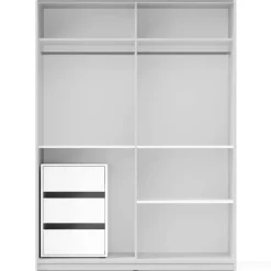 Armoire avec portes coulissantes Zestal Blanc et Miroir