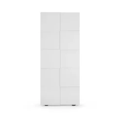 Armoire de couloir Damano 2 Portes Laqué Blanc Brillant L78 x H 187 cm