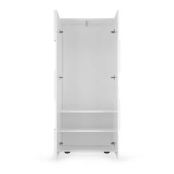 Armoire de couloir Damano 2 Portes Laqué Blanc Brillant L78 x H 187 cm