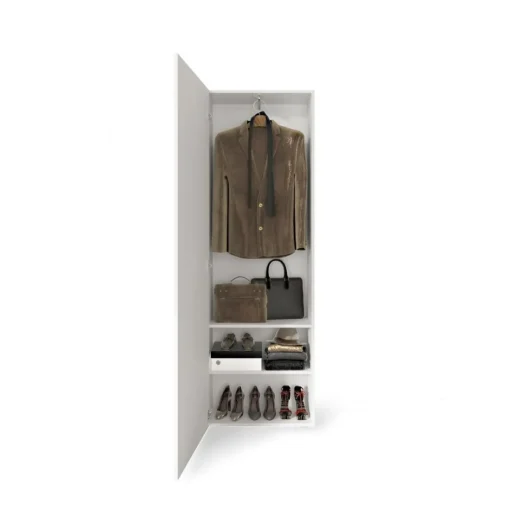Armoire de couloir Villaricca 1 Porte blanc serigraphie Miroir