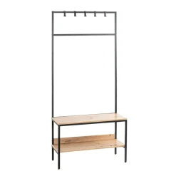 Armoire debout métal et bois etagère double plateaux