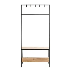 Armoire debout métal et bois etagère double plateaux