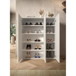 Armoire derangement 3 portes 8 étagères reglable