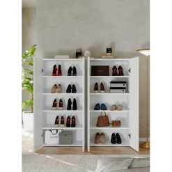 Armoire derangement 4 portes 8 étagères reglable