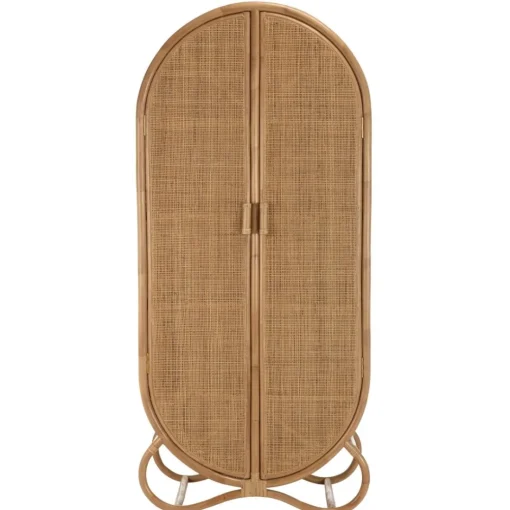 Armoire en rotin 2 portes en cannage couleur brun miel KALLY