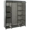 Armoire penderie 3 boîtes tissu gris anthracite