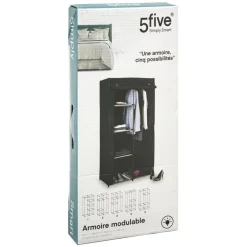 Armoire penderie modulable tissu noir