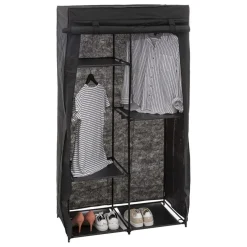 Armoire penderie modulable tissu noir