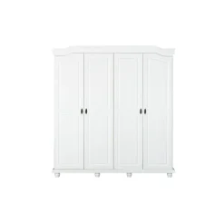 Armoire Rustique FSC 4 Portes Blanc ISNY