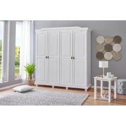 Armoire Rustique FSC 4 Portes Blanc ISNY