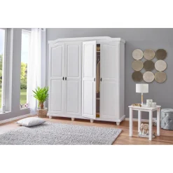 Armoire Rustique FSC 4 Portes Blanc ISNY