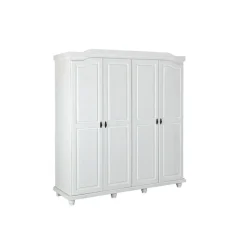 Armoire Rustique FSC 4 Portes Blanc ISNY