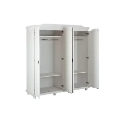 Armoire Rustique FSC 4 Portes Blanc ISNY