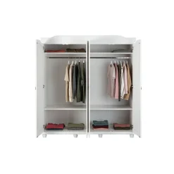 Armoire Rustique FSC 4 Portes Blanc ISNY