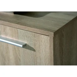 Bahut de 6 casiers de rangement en bois 77x30 cm Blanc et Naturel GONDOLA