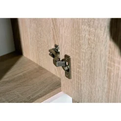 Bahut de 6 casiers de rangement en bois 77x30 cm Blanc et Naturel GONDOLA