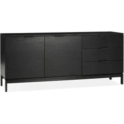 Bahut design 'HIPPIE' en bois noir