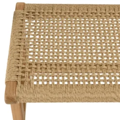 Banc de jardin 3 places teck assise rotin synthétique beige VALERIA