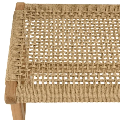 Banc de jardin 3 places teck assise rotin synthétique beige VALERIA