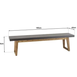 Banc effet béton foncé HECTOR