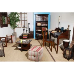 Bibliothèque EDEN 2 Tiroirs Bois Mindi 100 Cm