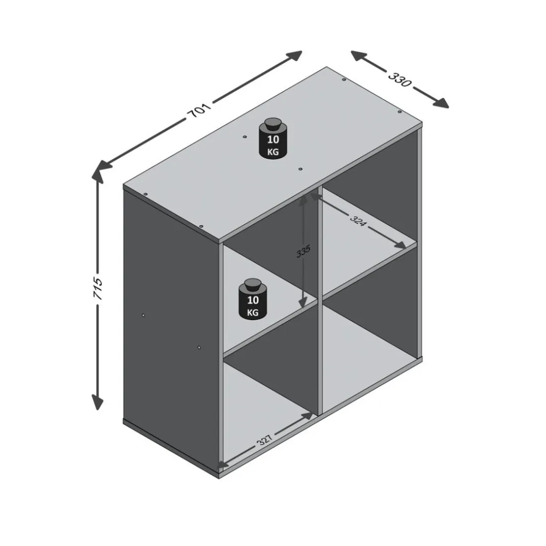 Bibliothèque escalier MEGA 400 4 cases