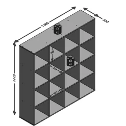 Bibliothèque MEGA 6 avec 16 casiers